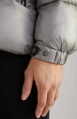 New JOOP! Ambro Quilted Jacket with Hood in Metallic Grey metallic/grey