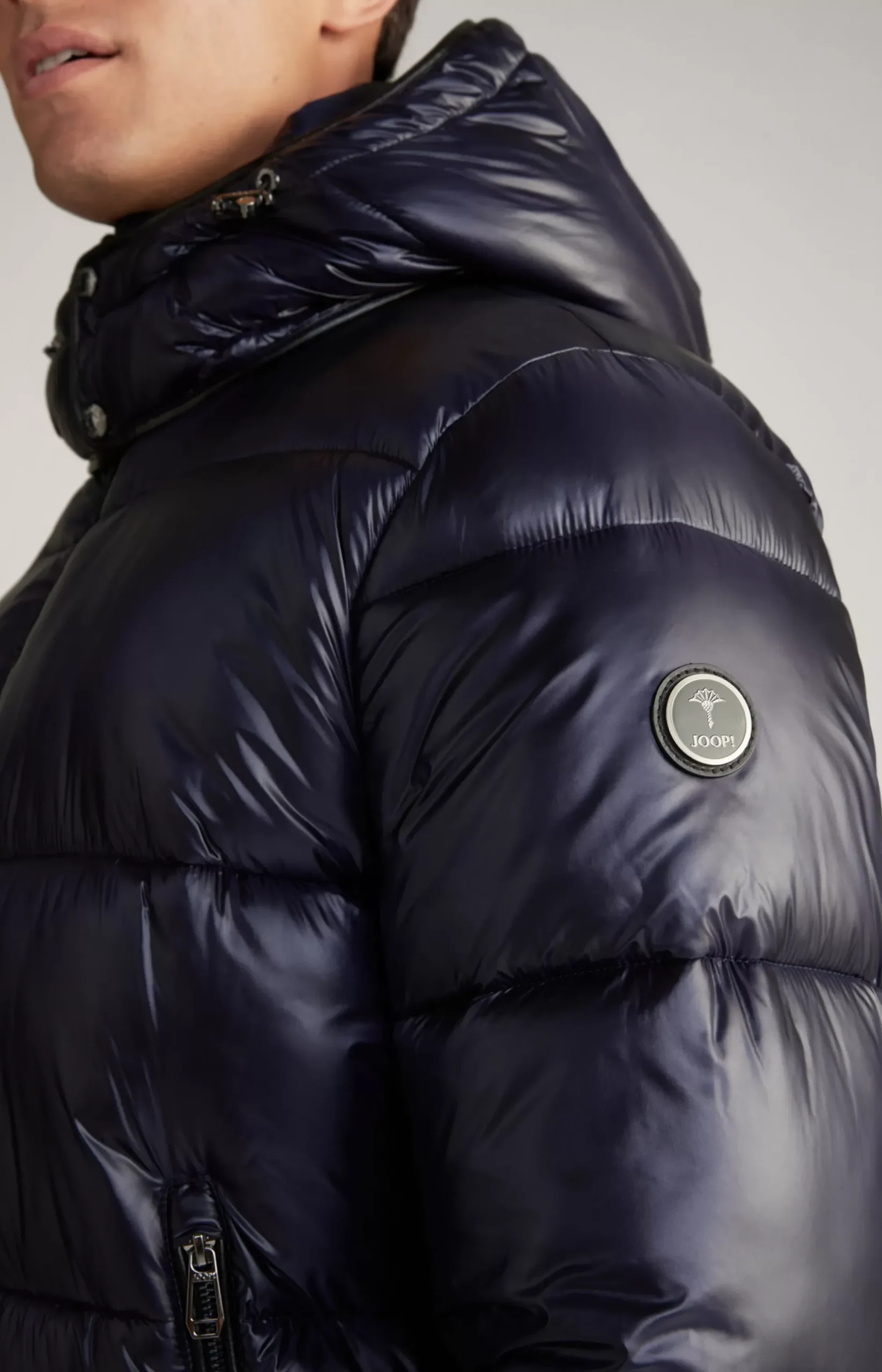 New JOOP! Ambro Quilted Jacket with Hood in dark blue