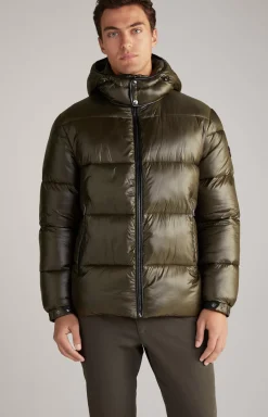 Discount JOOP! Ambro Quilted Jacket with Hood in Dark Green khaki