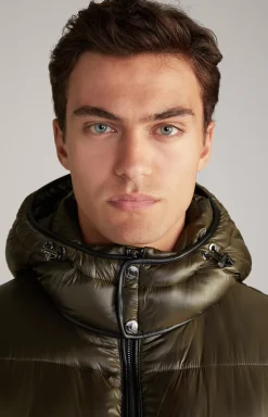Discount JOOP! Ambro Quilted Jacket with Hood in Dark Green khaki