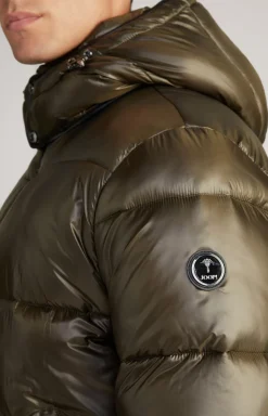 Discount JOOP! Ambro Quilted Jacket with Hood in Dark Green khaki