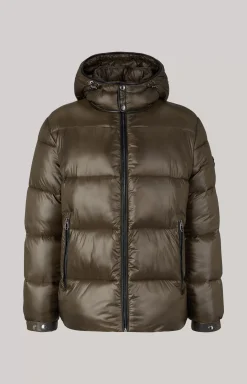 Discount JOOP! Ambro Quilted Jacket with Hood in Dark Green khaki