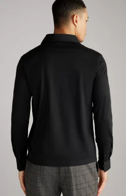 JOOP! Baldwin Long-sleeved Polo Shirt in black