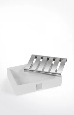 New JOOP! Bathline soap dish, white/silver plain light beige
