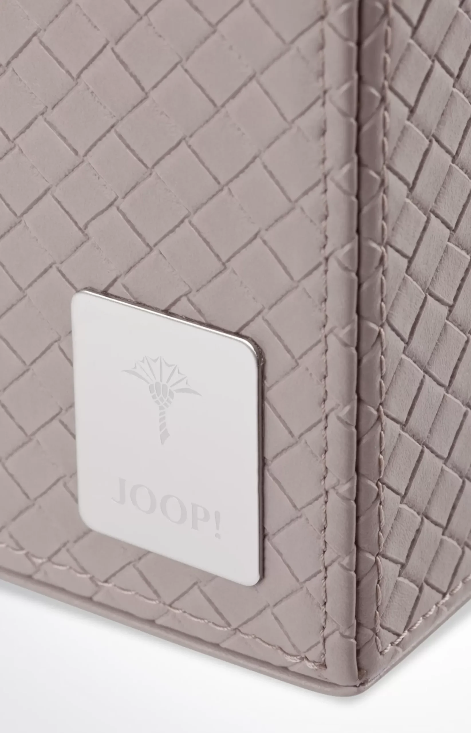 New JOOP! Bathline waste basket, grey-rosé herringbone medium grey 2