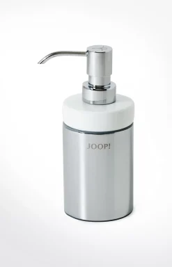 Hot JOOP! Chromeline soap dispenser, silver/white plain light grey 1