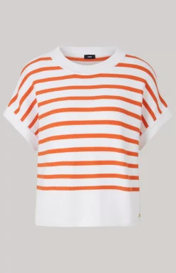 Clearance JOOP! Cotton Knit Jumper in Stripes orange/white