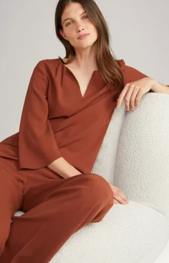 Best JOOP! Crêpe Blouse in copper brown