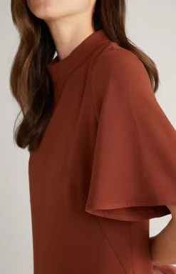 JOOP! Crêpe Dress in copper brown