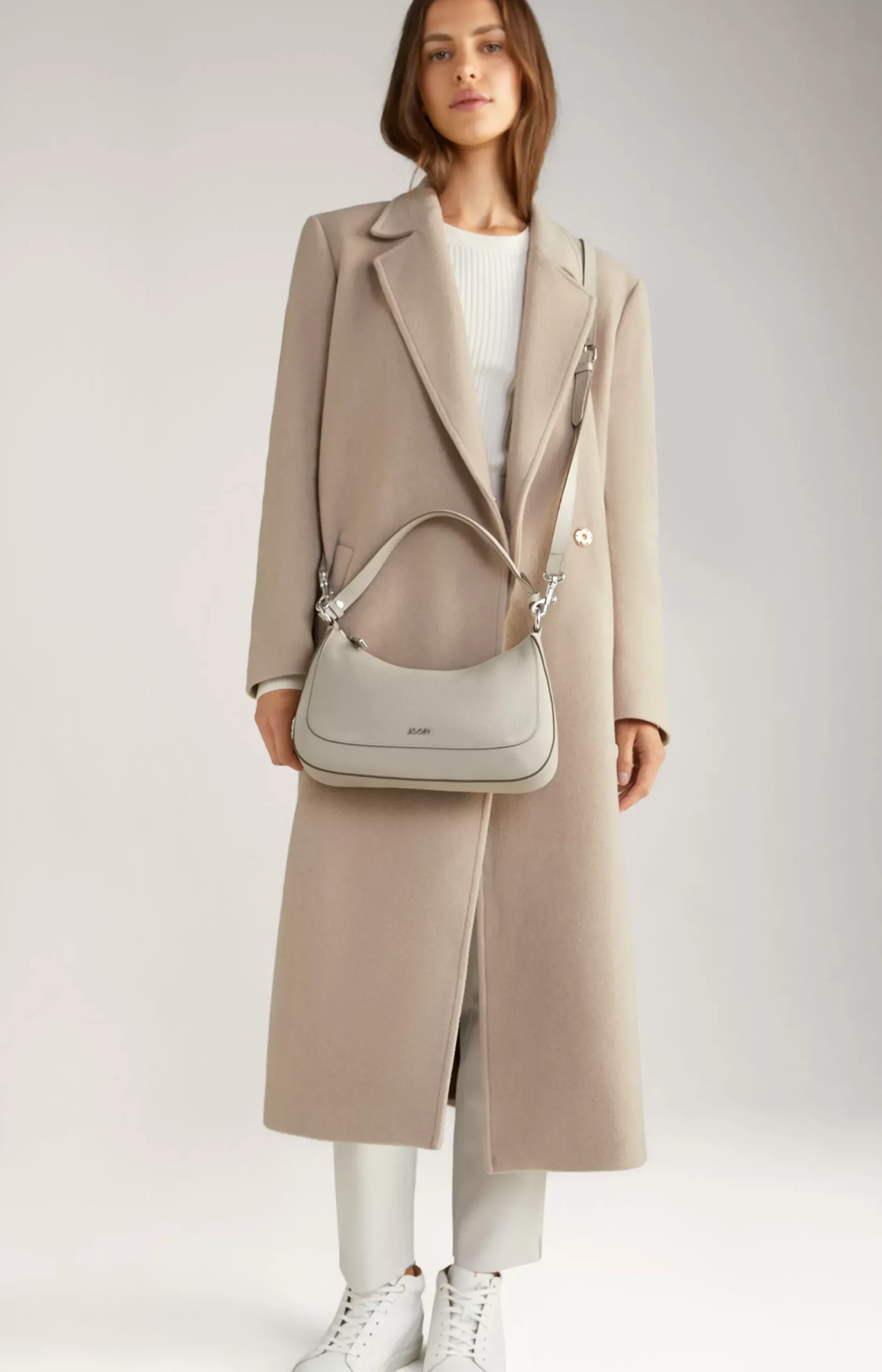 Clearance JOOP! Estate Loreen Leather Shoulder Bag in light grey