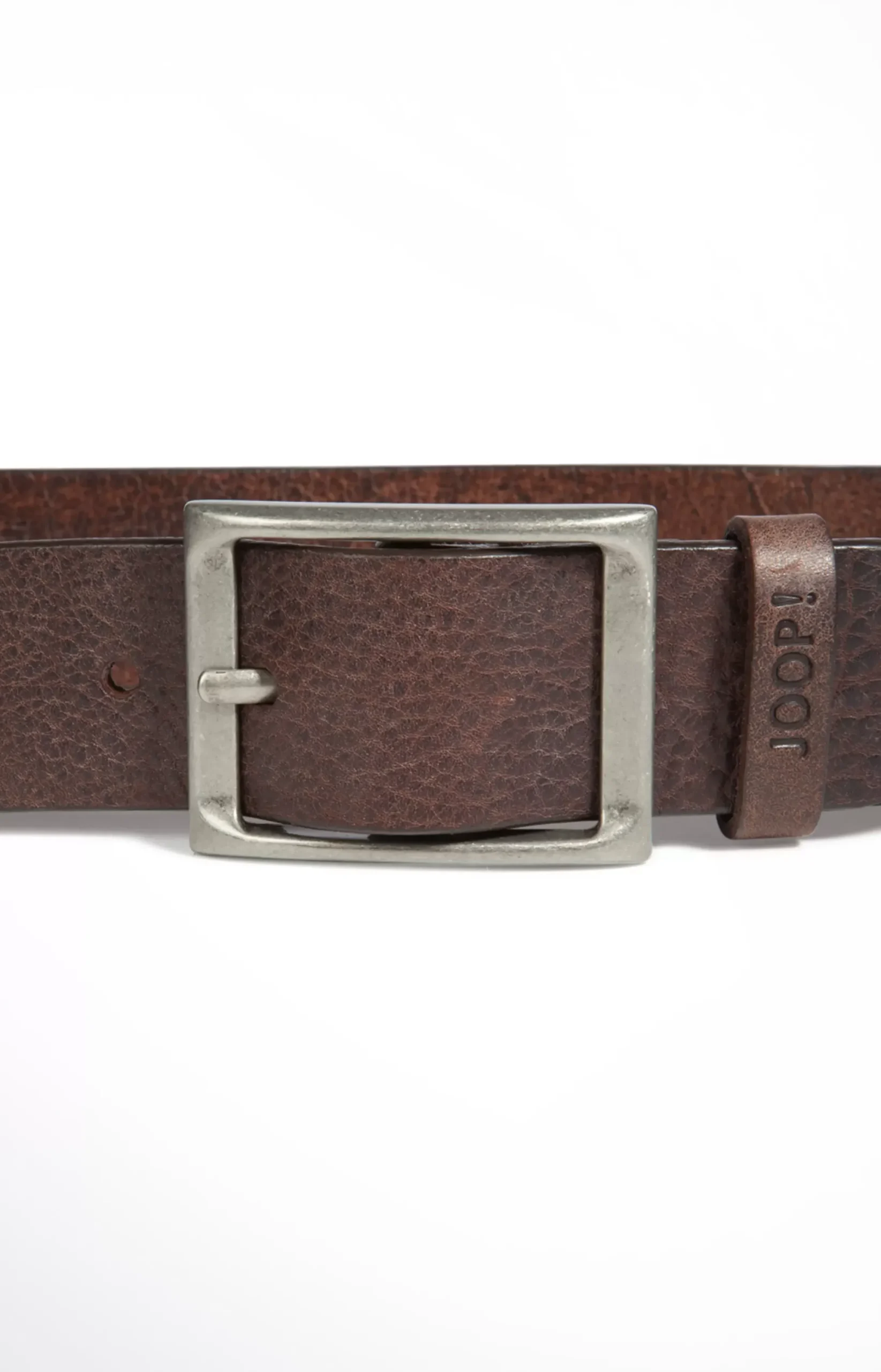 New JOOP! Finely Textured Cowhide Belt in Dark Brown overdyed brown 1