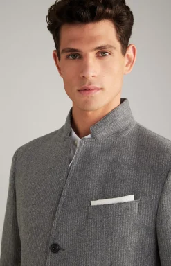 Best JOOP! Hankez Jacket in Grey Striped mélange grey flecked and striped