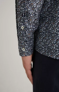 JOOP! Hanson Cotton Shirt in dark blue/off-white