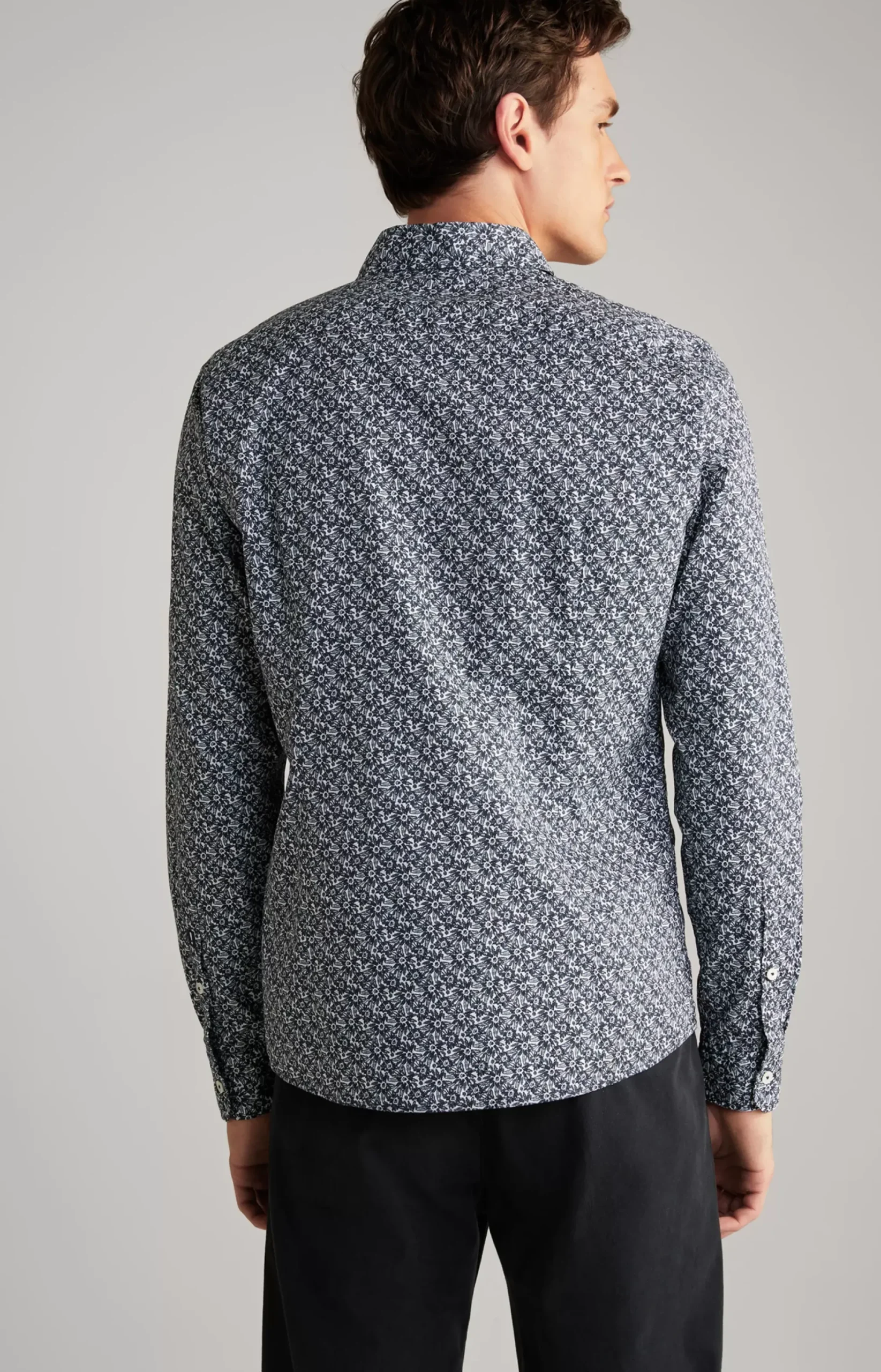 Clearance JOOP! Hanson Cotton Shirt in Dark Blue, patterned dark blue patterned
