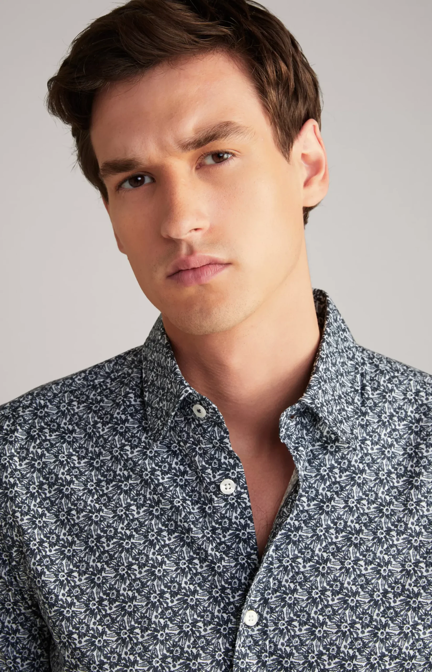 Clearance JOOP! Hanson Cotton Shirt in Dark Blue, patterned dark blue patterned