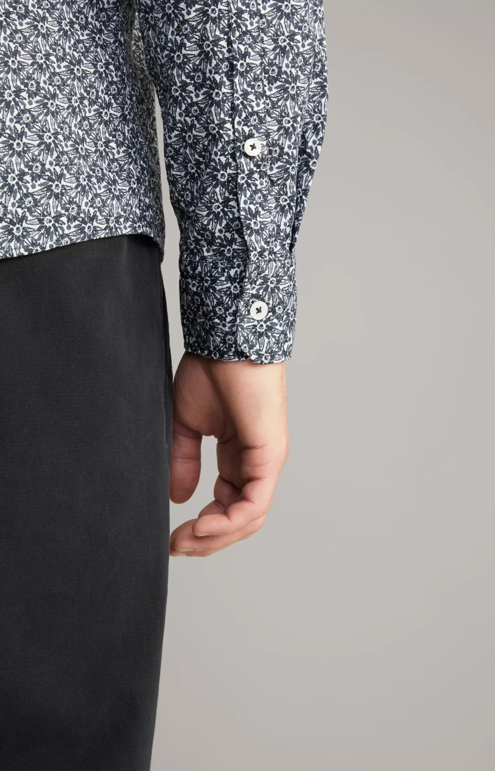 Clearance JOOP! Hanson Cotton Shirt in Dark Blue, patterned dark blue patterned