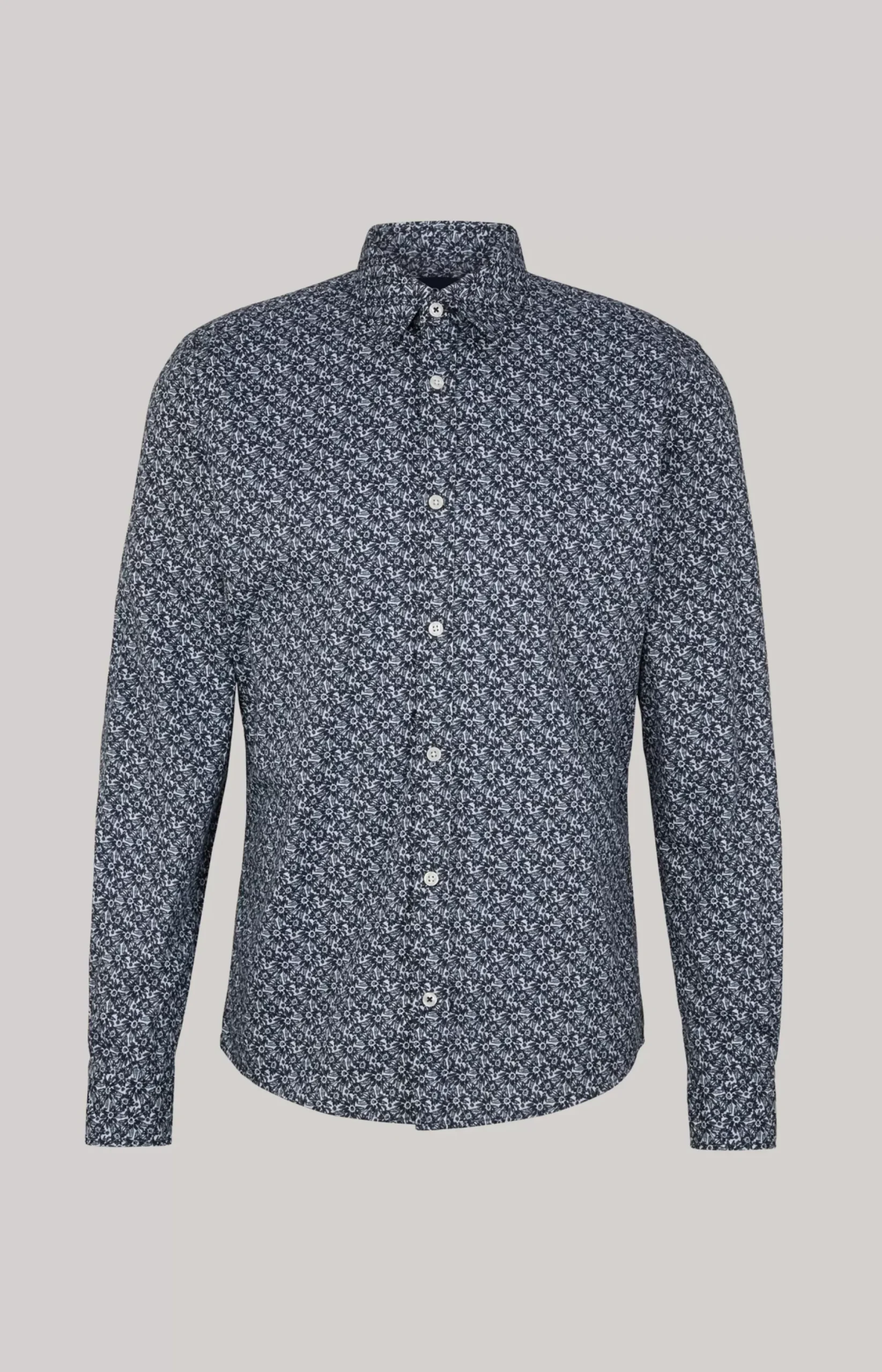Clearance JOOP! Hanson Cotton Shirt in Dark Blue, patterned dark blue patterned