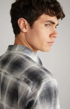 Sale JOOP! Hanson Cotton Shirt in Grey, patterned grey patterned