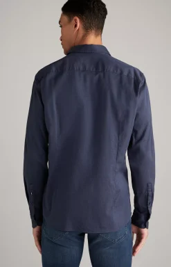 Sale JOOP! Hanson Cotton Shirt in Mottled Dark Blue dark blue melange