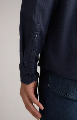 Sale JOOP! Hanson Cotton Shirt in Mottled Dark Blue dark blue melange
