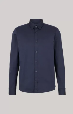 Sale JOOP! Hanson Cotton Shirt in Mottled Dark Blue dark blue melange