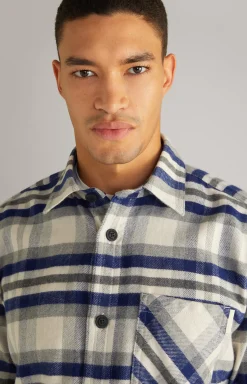 Outlet JOOP! Harvi Flannel Shirt in Red/Beige Check navy