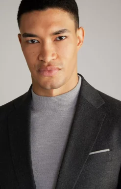New JOOP! Haspar-Bloom Flannel Suit in Grey Melange dark grey melange