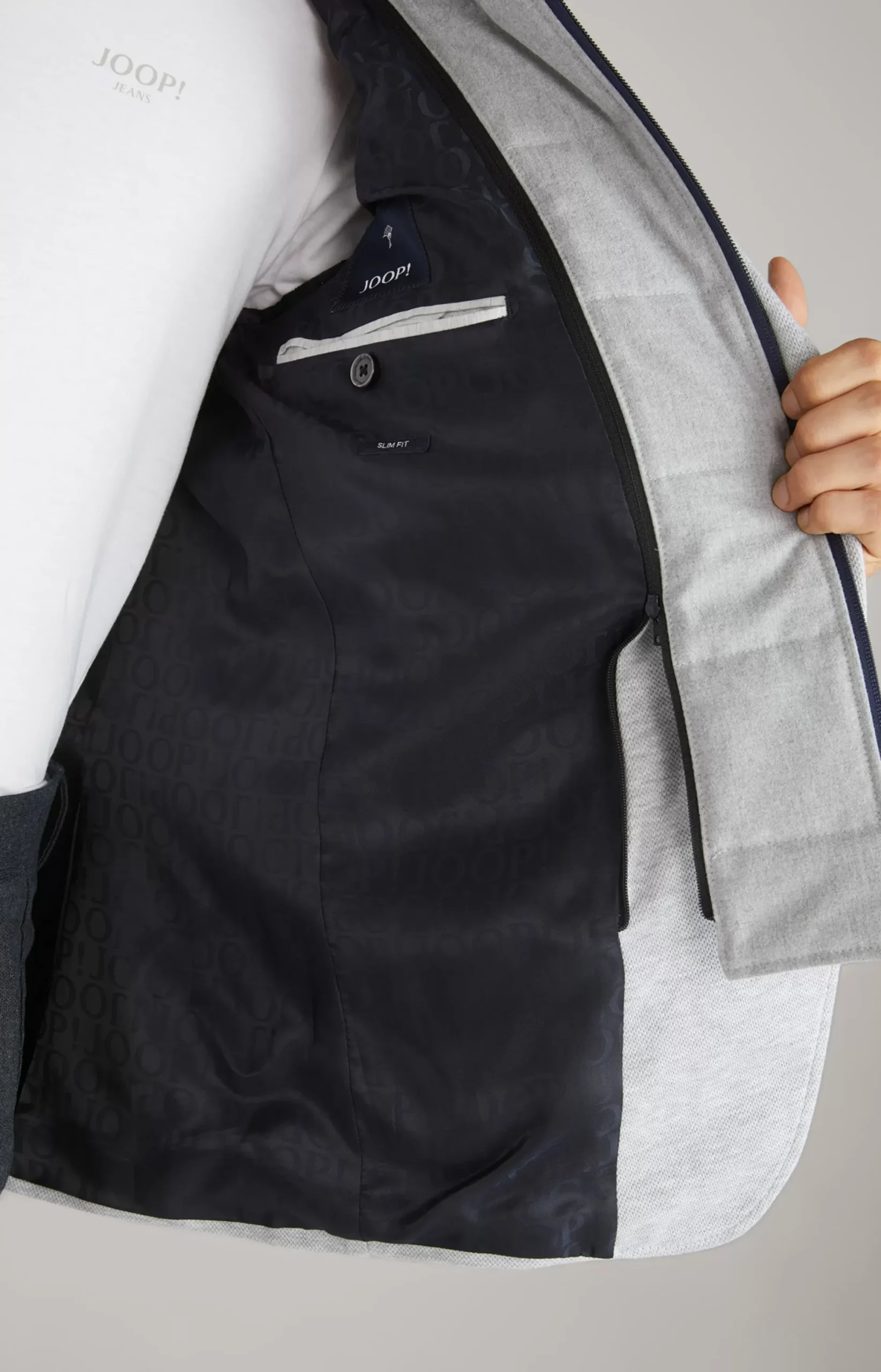 JOOP! Havardy Jacket in Mottled Light Grey light grey flecked
