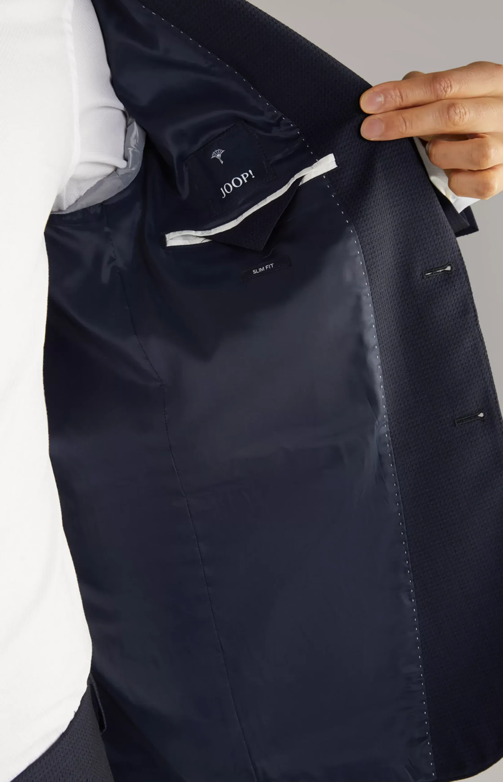 Best JOOP! Herby Virgin Wool Modular Jacket in Textured navy
