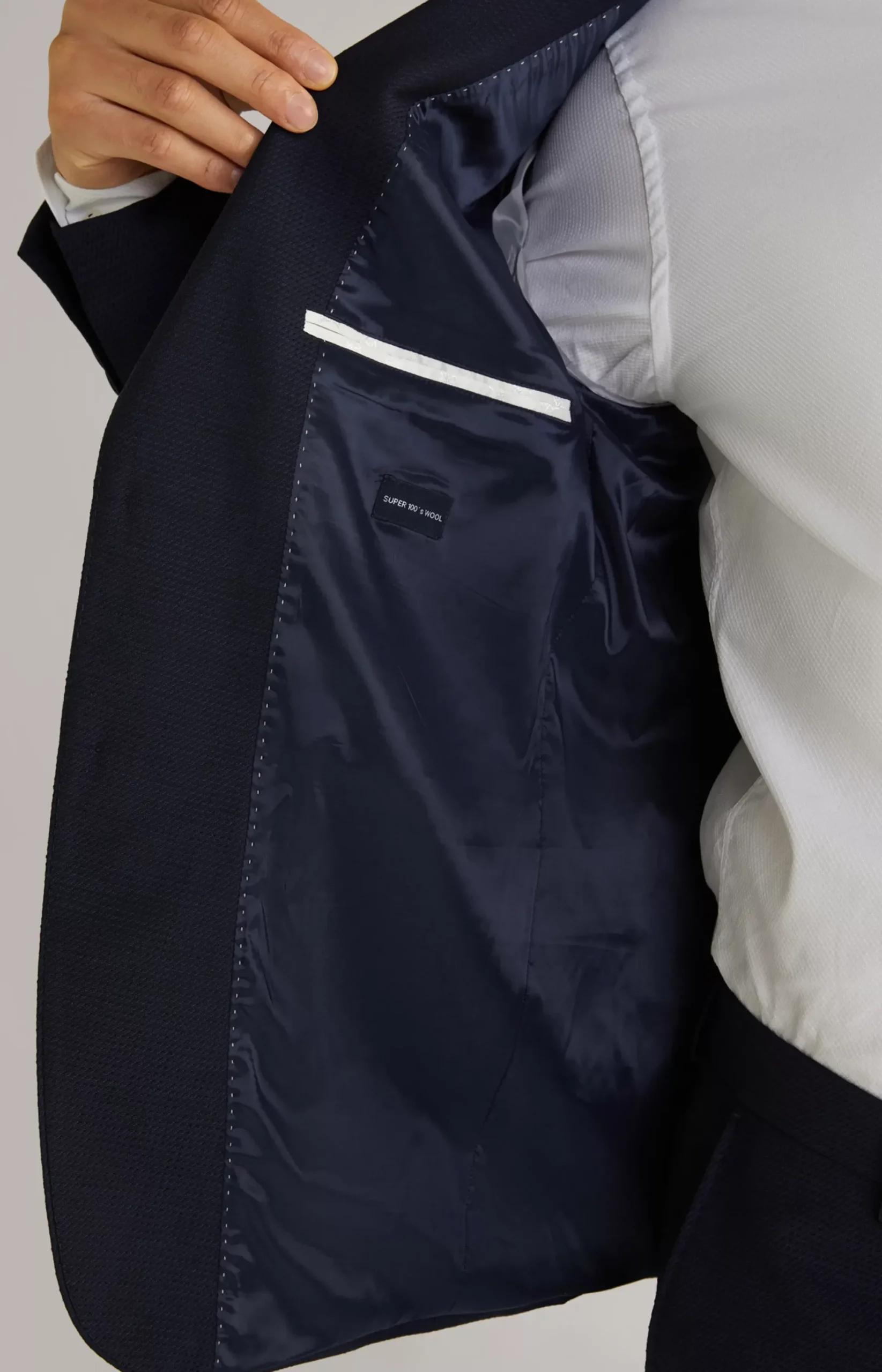 Best JOOP! Herby Virgin Wool Modular Jacket in Textured navy