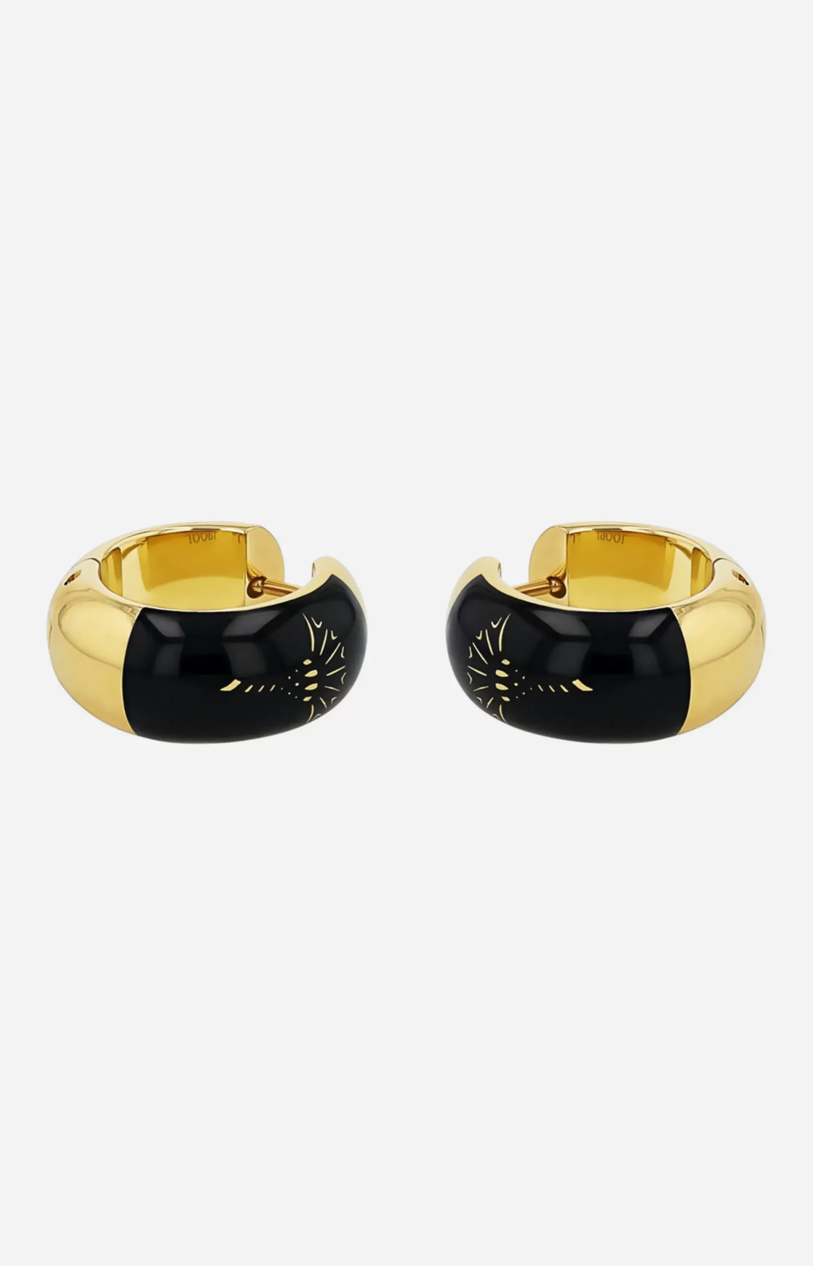 Outlet JOOP! Hoop Earrings with Enamel Black in /Black gold