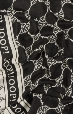 JOOP! Jaquard Scarf in black/beige