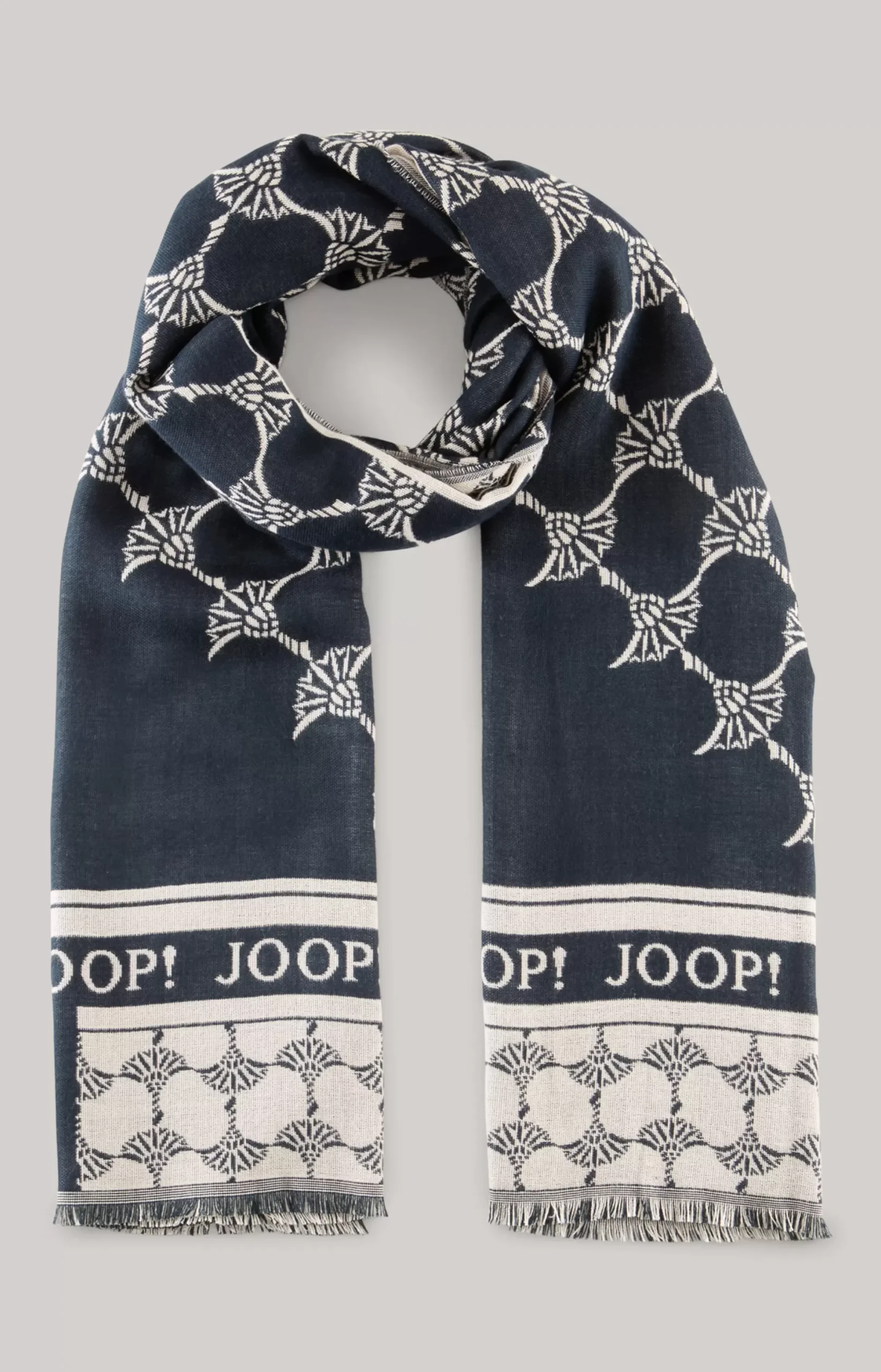 Hot JOOP! Jaquard Scarf in dark blue/beige