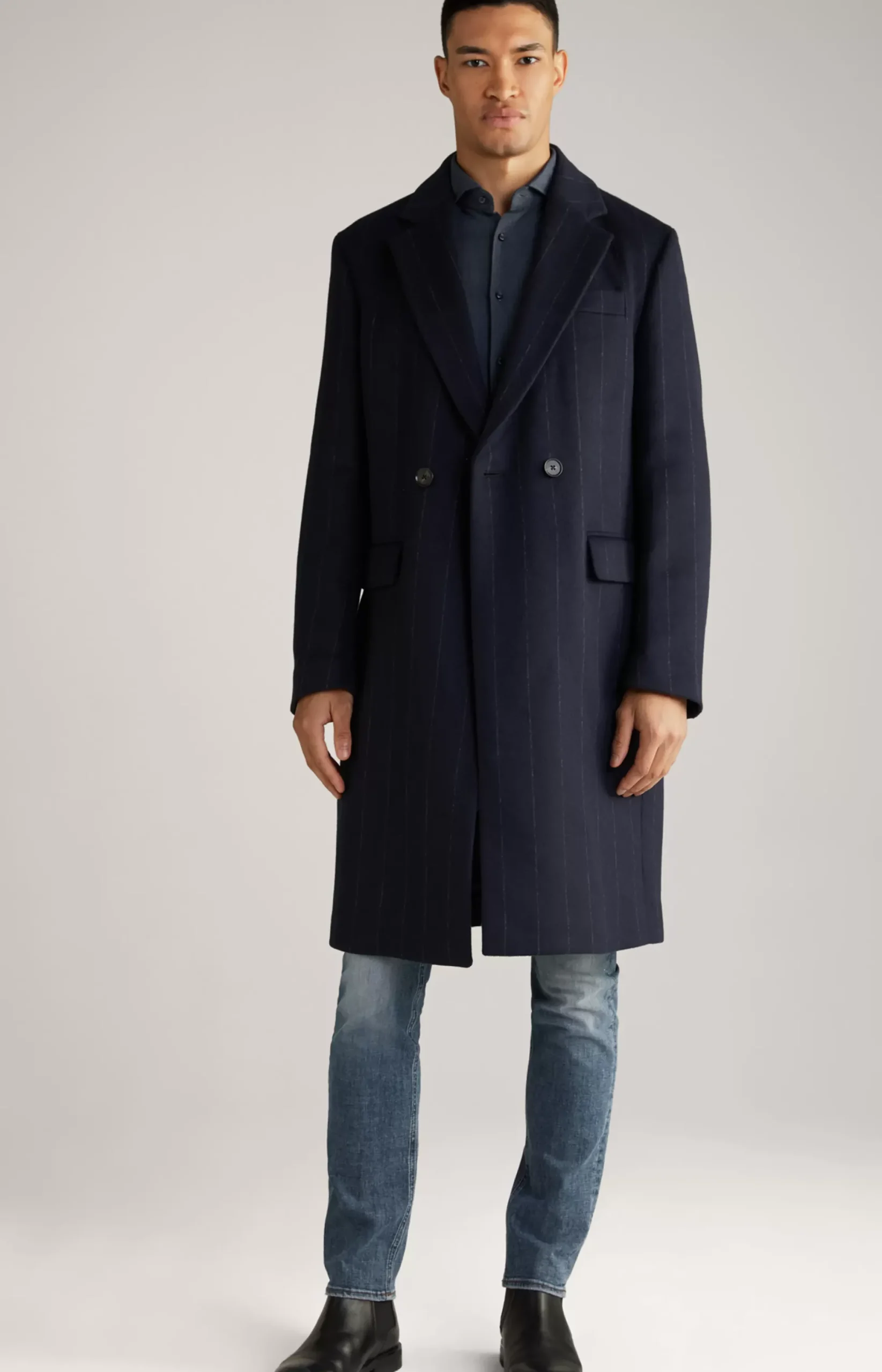 Best JOOP! Jennis Coat in Dark Blue Stripes striped dark blue
