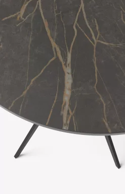 Hot JOOP! CURVES side table with marble ceramic top, 45 x 47 cm in black