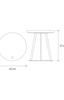 Outlet JOOP! ROUND side table with smoked oak plate, 45 x 47 cm in white/anthracite