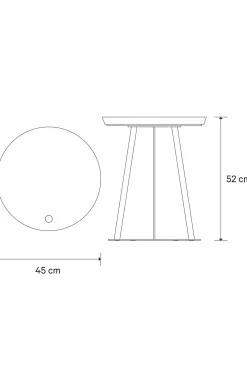 Outlet JOOP! ROUND side table with smoked oak plate, 45 x 52 cm in taupe/anthracite