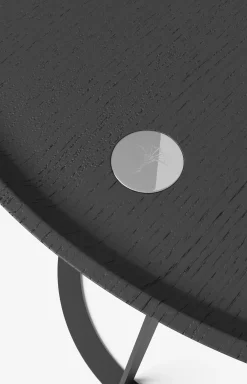 JOOP! ROUND side table with smoked oak plate, 45 x 47 cm in anthracite