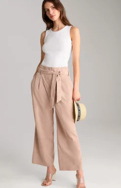 Clearance JOOP! Kidskin Suede Leather Trousers in light brown