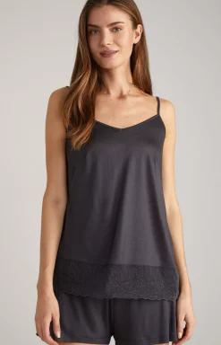 Discount JOOP! Lace-trimmed Spaghetti Strap Top in anthracite
