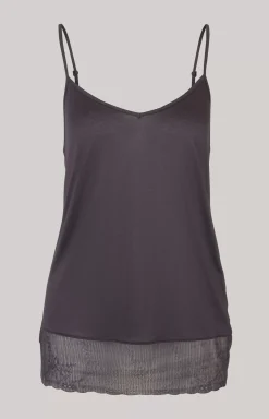 Discount JOOP! Lace-trimmed Spaghetti Strap Top in anthracite