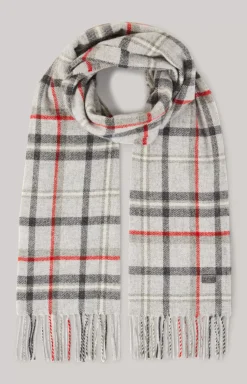 JOOP! Lamazi Scarf in a /Red Pattern grey