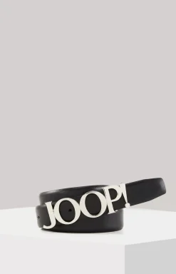 Online JOOP! Leather Belt in black/silver
