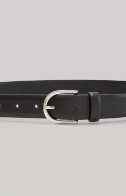 JOOP! Leather Belt in black/silver