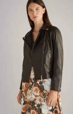 JOOP! Leather Jacket in dark brown
