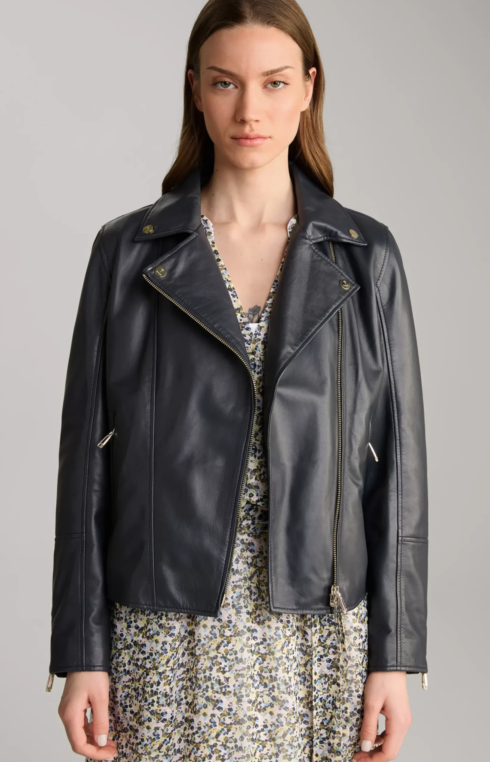 JOOP! Leather Jacket in navy