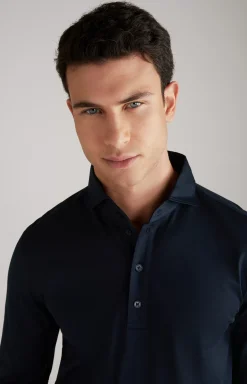 Discount JOOP! Long-sleeved Baldwin Polo Shirt in dark blue