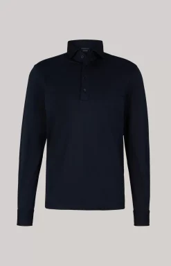 Discount JOOP! Long-sleeved Baldwin Polo Shirt in dark blue