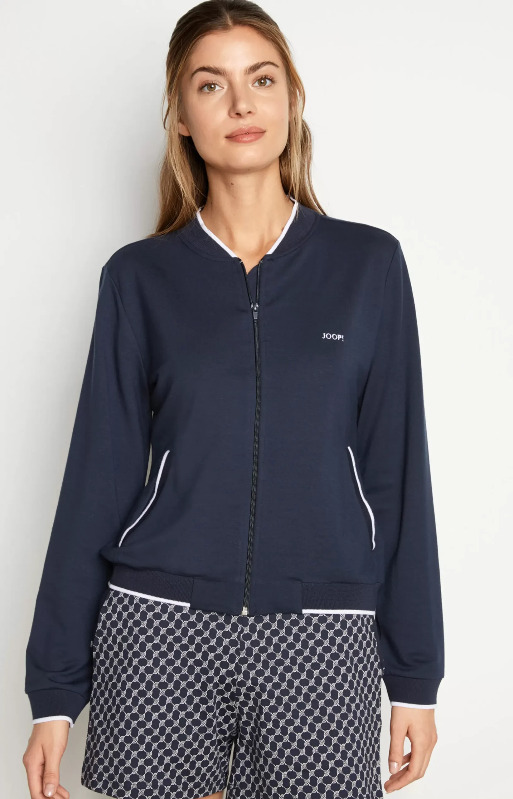 New JOOP! Loungewear Sweatshirt Jacket in midnight blue