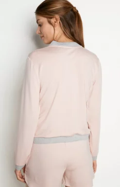 Hot JOOP! Loungewear sweatshirt jacket in pink/grey mélange pink/grey mottled